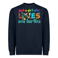 Navy just a girl who loves sea turtle Heavyweight Sweatshirt - Artiststas