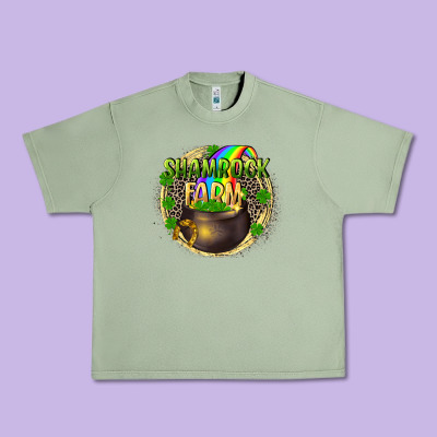 St. Patrick's Shamrock Farm Urban Heavy Tee Designed By Cowgirlartshop