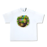White St. Patrick's Shamrock farm Urban Heavy Tee - CowGirlArtShop