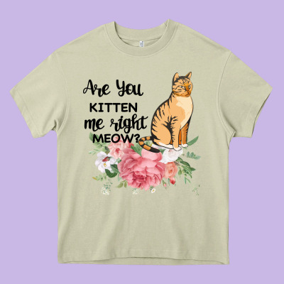 Are You Kitten Me Right Meow Heavy Core Tee Designed By Bettercallsaul