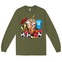Army Green Soccer Cold Drink Frappe Long Sleeve Tee - FaDigitalArtStudio