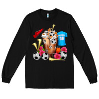 Black Soccer Cold Drink Frappe Long Sleeve Tee - FaDigitalArtStudio
