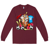 Burgundy Soccer Cold Drink Frappe Long Sleeve Tee - FaDigitalArtStudio