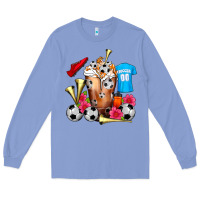 Colony Blue Soccer Cold Drink Frappe Long Sleeve Tee - FaDigitalArtStudio