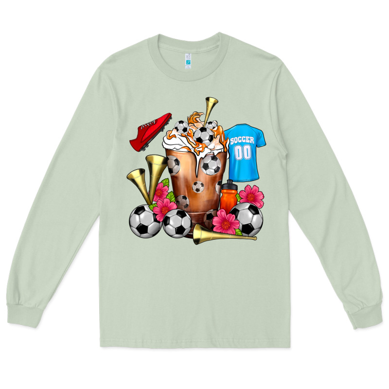 Soccer Cold Drink Frappe Long Sleeve Tee by FaDigitalArtStudio | Teevron