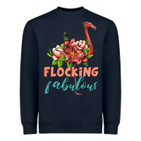 Navy flamingo flocking fabulous Heavyweight Sweatshirt - Artiststas