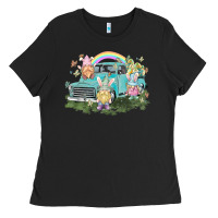 Black Easter gnomies with truck Easter Day Ladies Tee - HowdyJamesFarm