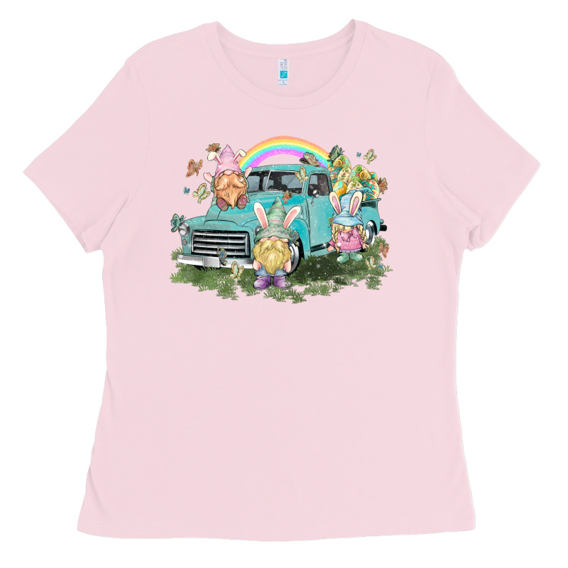 Easter Gnomies With Truck Easter Day Ladies Tee by HowdyJamesFarm | Teevron