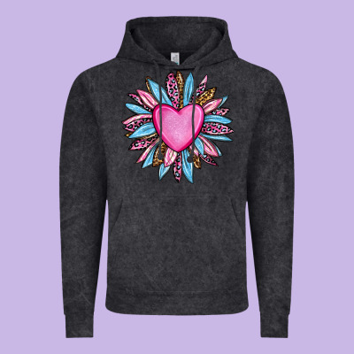 Valentine's Day Sunflower Olivia Vintage Hoodie Designed By Oliviacreatesart
