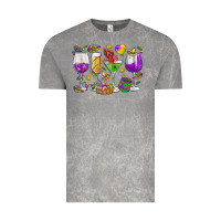 Cloud Rock Mardi Gras wine glasses Vintage Tee - HowdyJamesFarm