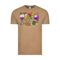 Vintage Coffee Mardi Gras wine glasses Vintage Tee - HowdyJamesFarm