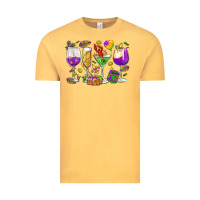 Vintage Mustard Mardi Gras wine glasses Vintage Tee - HowdyJamesFarm