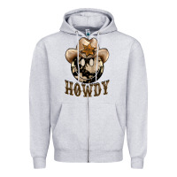 Heather Grey howdy smiley face Zipper Hoodie - BarkalooDesign