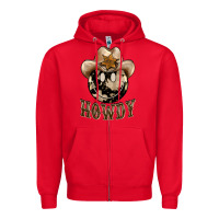 Red howdy smiley face Zipper Hoodie - BarkalooDesign