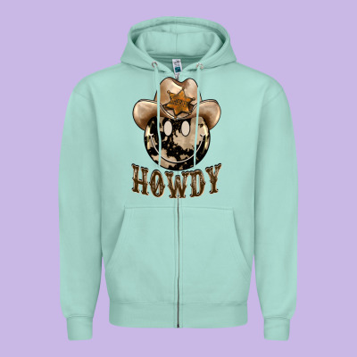 Howdy Smiley Face Zipper Hoodie Designed By Barkaloodesign