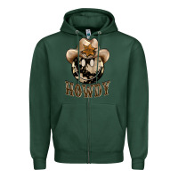 Sports Green howdy smiley face Zipper Hoodie - BarkalooDesign