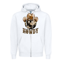 White howdy smiley face Zipper Hoodie - BarkalooDesign
