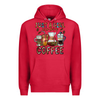 Cardinal Just A Girl Who Loves Coffee Premium Hoodie - CowhideDigitalArt