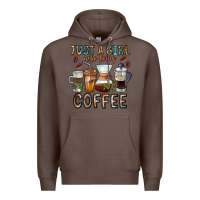 Coffee Just A Girl Who Loves Coffee Premium Hoodie - CowhideDigitalArt