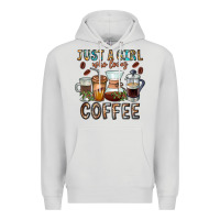 Dove Grey Just A Girl Who Loves Coffee Premium Hoodie - CowhideDigitalArt