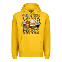 Lemon Just A Girl Who Loves Coffee Premium Hoodie - CowhideDigitalArt