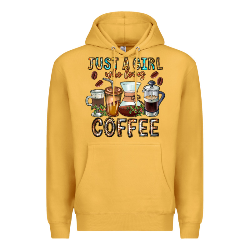 Just A Girl Who Loves Coffee Premium Hoodie by CowhideDigitalArt | Teevron