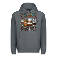 Rock Just A Girl Who Loves Coffee Premium Hoodie - CowhideDigitalArt