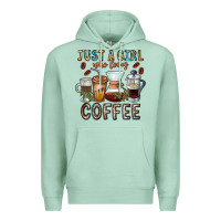 Seafoam Just A Girl Who Loves Coffee Premium Hoodie - CowhideDigitalArt