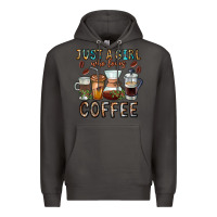 Smoke Just A Girl Who Loves Coffee Premium Hoodie - CowhideDigitalArt