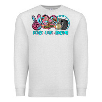 Oatmeal Heather peace love racing Premium Sweatshirt - AdoDesignShop