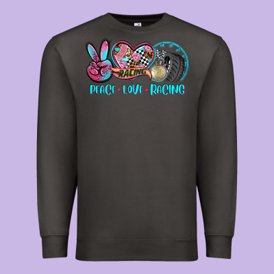 Peace Love Racing Premium Sweatshirt Designed By Adodesignshop