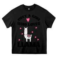 Black Llama Just A Girl Who Loves Llamas Heavy Core Tee - Bettercallsaul