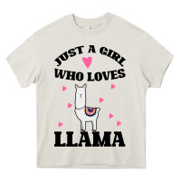 Cream Llama Just A Girl Who Loves Llamas Heavy Core Tee - Bettercallsaul
