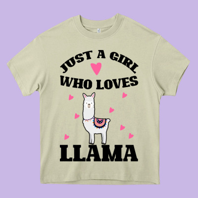 Llama Just A Girl Who Loves Llamas Heavy Core Tee Designed By Bettercallsaul