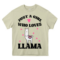 Mossy Llama Just A Girl Who Loves Llamas Heavy Core Tee - Bettercallsaul