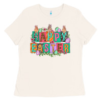 Bone Happy Easter with plate letters Easter Day Ladies Tee - HowdyJamesFarm