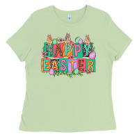 Matcha Happy Easter with plate letters Easter Day Ladies Tee - HowdyJamesFarm