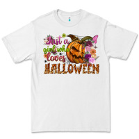 White Just a girl who loves Halloween Premium Tee - NancyCooperArtShop