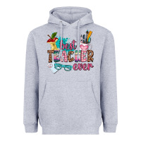 Heather Grey best teacher ever Heavyweight Hoodie - AdoDesignShop