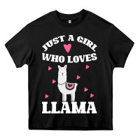 Black Llama Just A Girl Who Loves Llamas Heavy Core Tee - Bettercallsaul