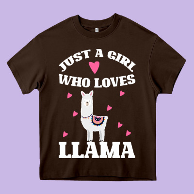 Llama Just A Girl Who Loves Llamas Heavy Core Tee Designed By Bettercallsaul