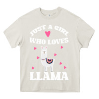 Cream Llama Just A Girl Who Loves Llamas Heavy Core Tee - Bettercallsaul