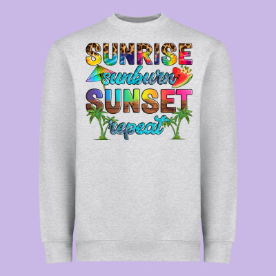 Sunrise Sunburn Sunset Repeat Heavyweight Sweatshirt Designed By Artiststas