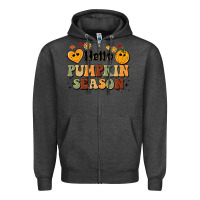 Charcoal Heather hello pumpkin season Zipper Hoodie - BarkalooDesign
