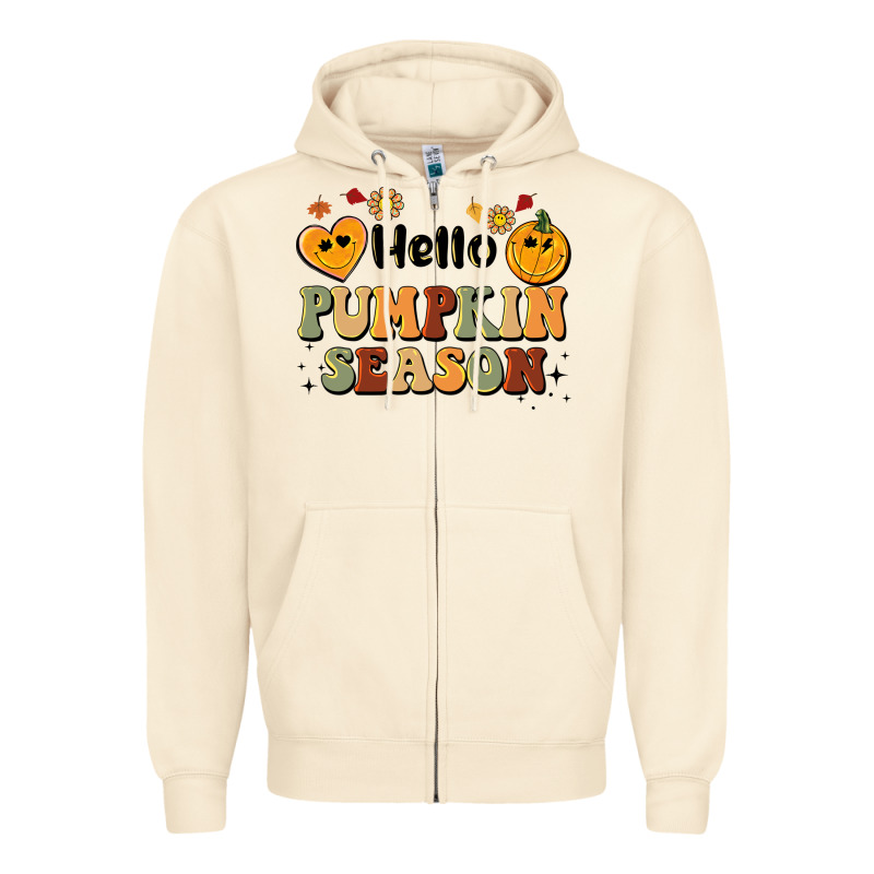 Hello Pumpkin Season Zipper Hoodie by BarkalooDesign | Teevron