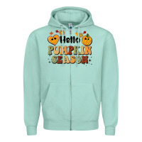 Seafoam hello pumpkin season Zipper Hoodie - BarkalooDesign