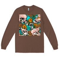 Chestnut american yorkshire pig seamless pattern Long Sleeve Tee - FaDigitalArtStudio