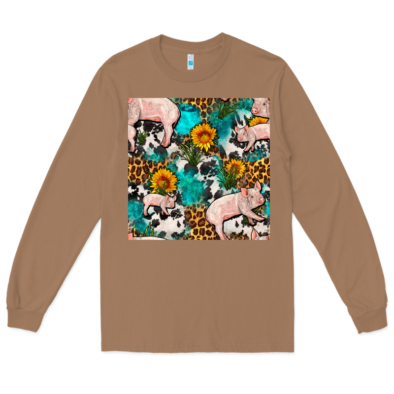 American Yorkshire Pig Seamless Pattern Long Sleeve Tee by FaDigitalArtStudio | Teevron