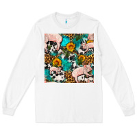 White american yorkshire pig seamless pattern Long Sleeve Tee - FaDigitalArtStudio