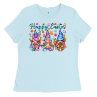 Baby Blue Happy Easter gnomies Easter Day Ladies Tee - HowdyJamesFarm